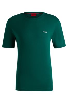 Logo-print T-shirt in cotton jersey, Dark Green
