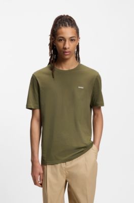 Logo-print T-shirt in cotton jersey, Light Green