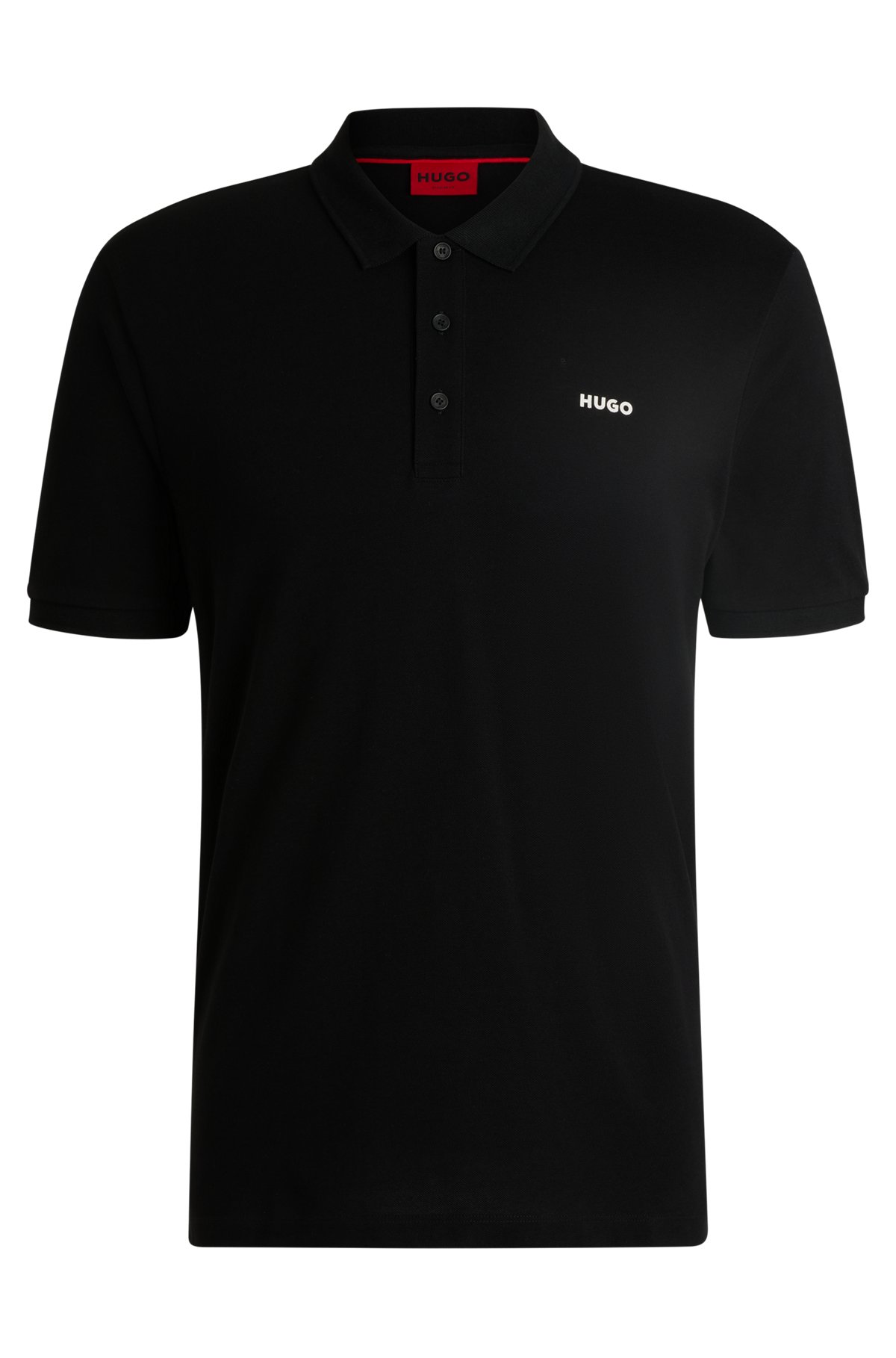 HUGO - Cotton-piqué polo shirt with logo print