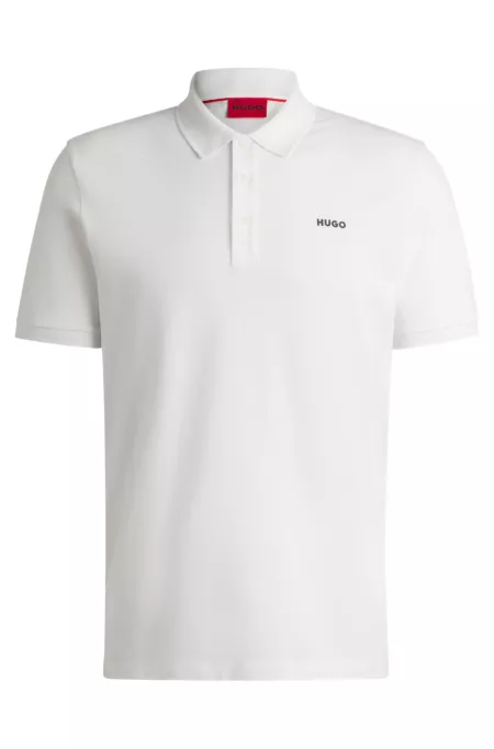 Regular-fit cotton polo with logo print