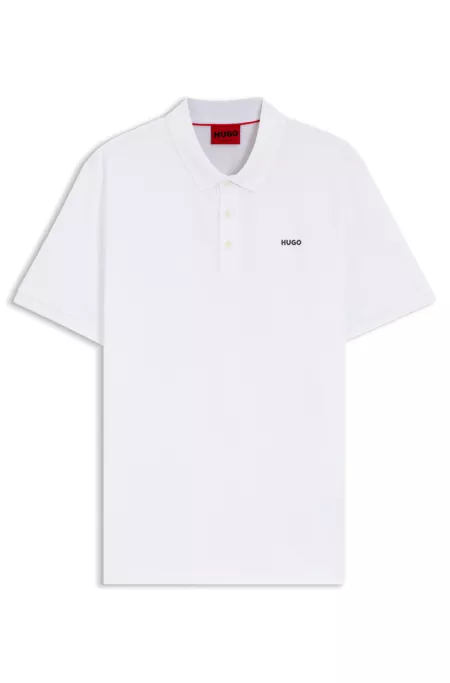 Cotton-piqué polo shirt with logo print