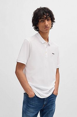 BOSS - Cotton-piqué polo shirt with embroidered logo