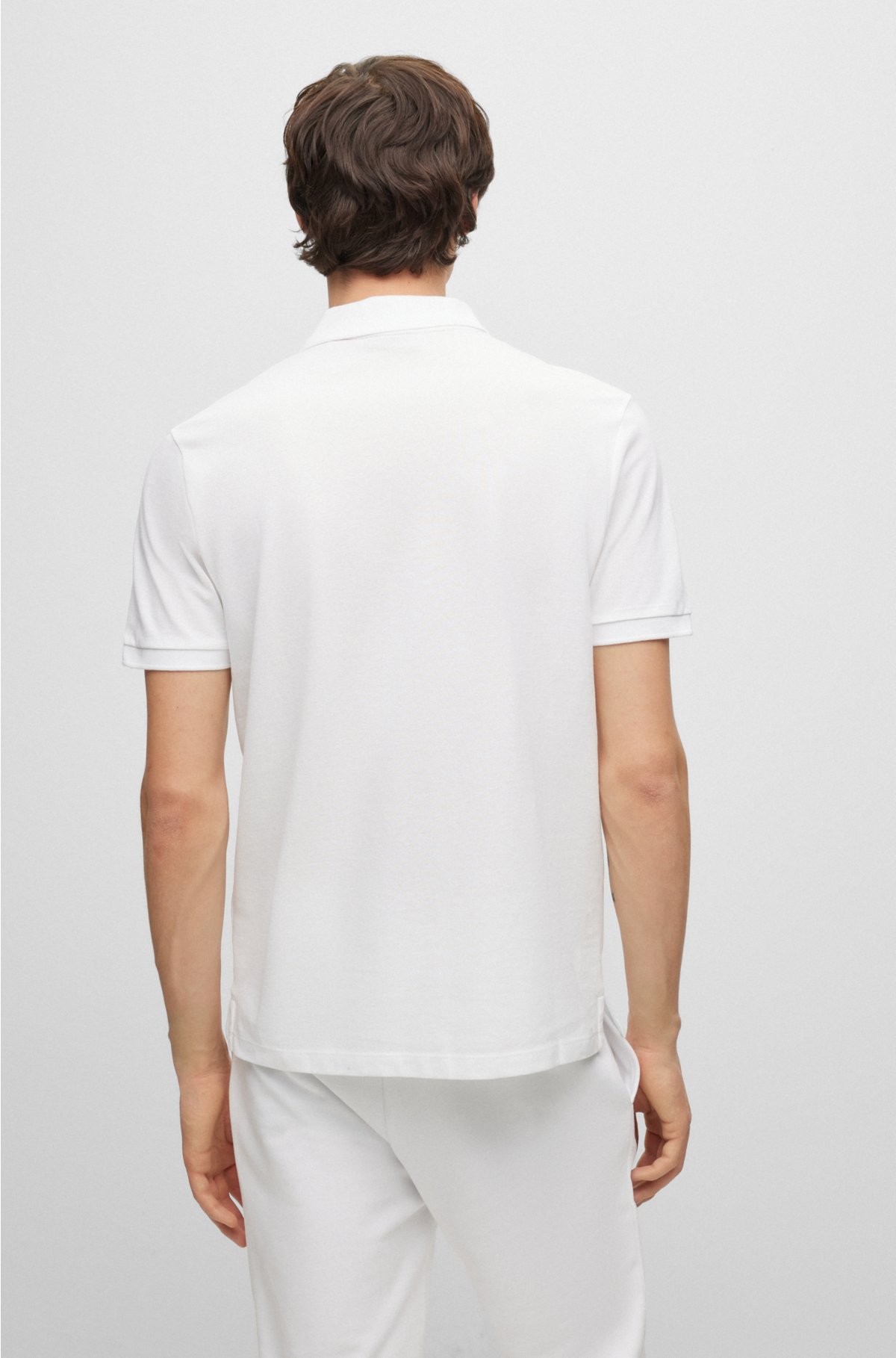 BOSS - Cotton-piqué polo shirt with embroidered logo