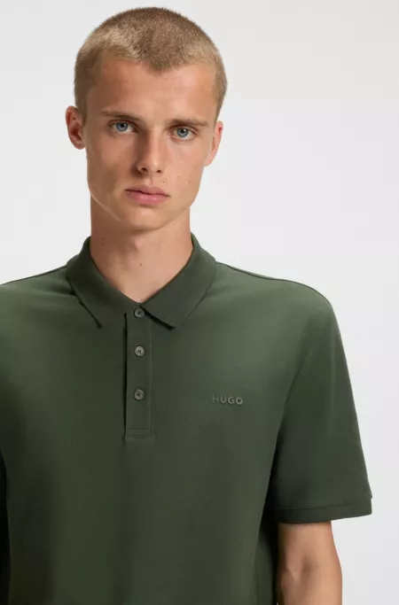 Regular-fit cotton polo with logo print