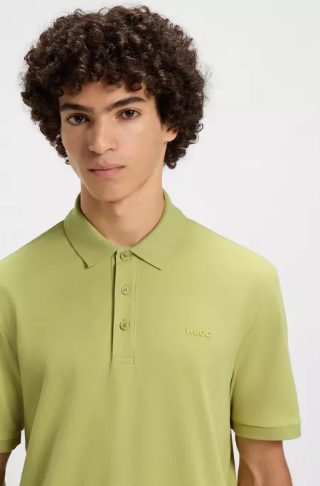 Regular-fit cotton polo with logo print