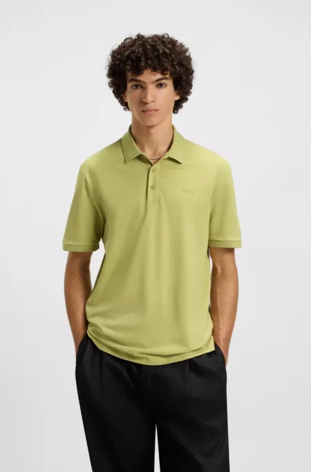 Regular-fit cotton polo with logo print