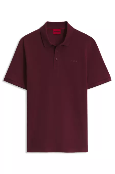 Cotton-piqué polo shirt with logo print