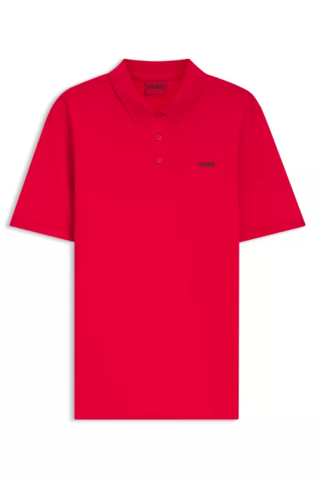 Regular-fit cotton polo with logo print