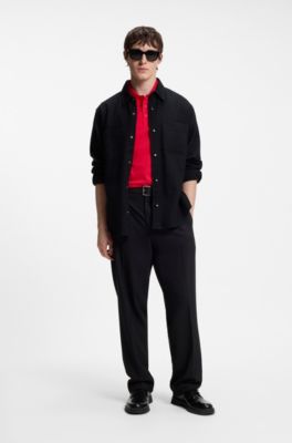 Polo en piqu&eacute; de algod&oacute;n con logo estampado, Rosa claro