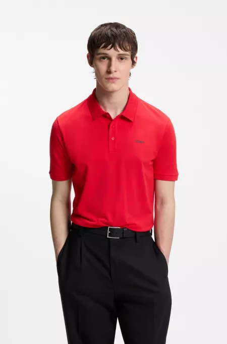 Regular-fit cotton polo with logo print