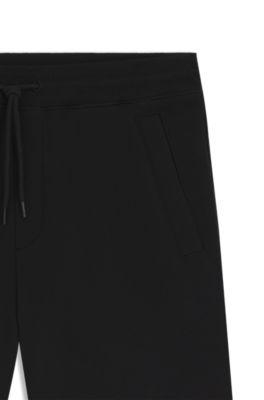 Logo-label shorts in cotton terry, Black