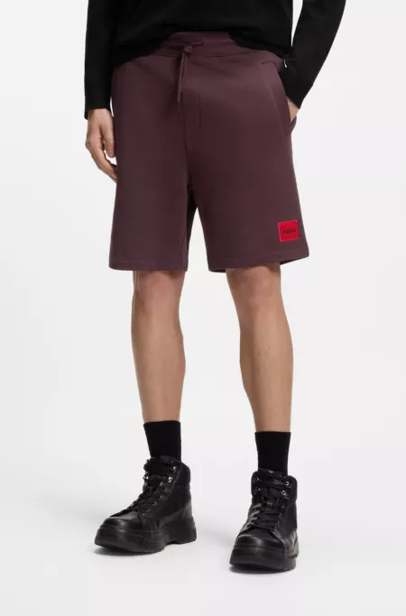 Logo-label shorts in cotton terry