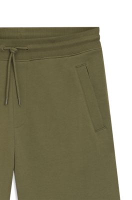 Logo-label shorts in cotton terry, Light Green