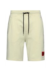 Cotton-terry regular-fit shorts with logo label, Light Yellow