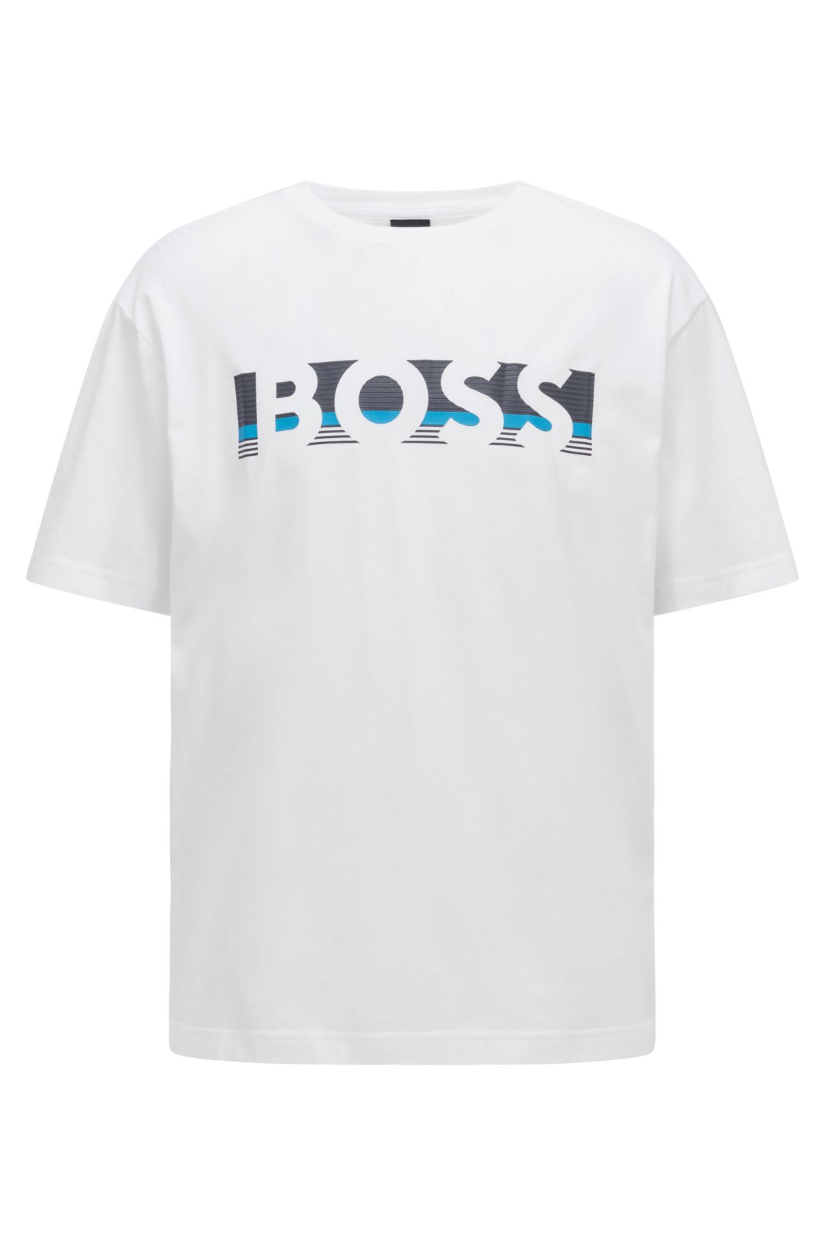 Relaxed-fit T-shirt in cotton with color-block logo