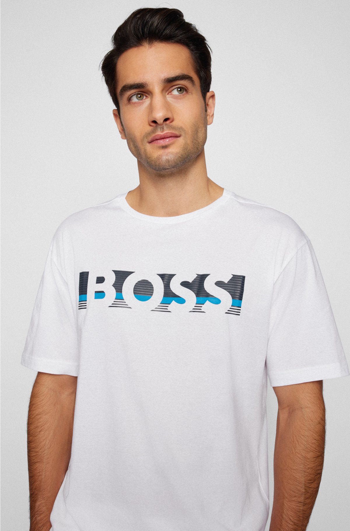 Relaxed-fit T-shirt in cotton with color-block logo