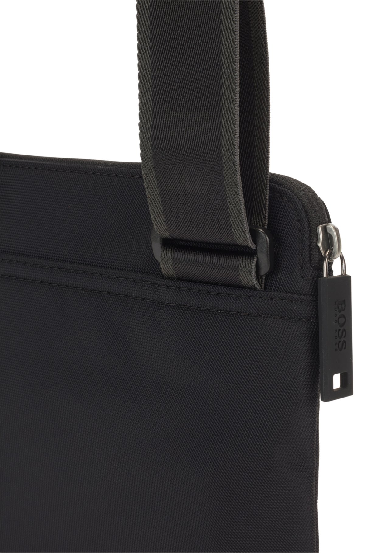 BOSS - Recycled-material envelope bag with branded zip-pullers