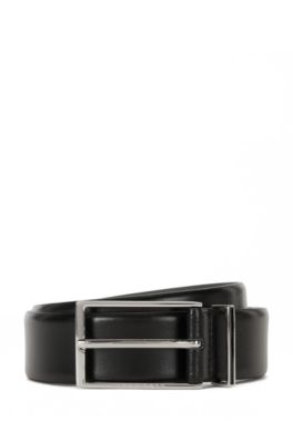 BOSS - Smooth-leather belt with enamel-detail buckle