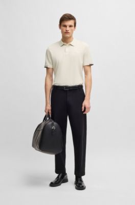 Polo regular fit con logo de goma, Blanco