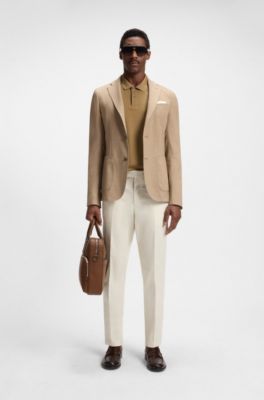 Polo regular fit con logo de goma, Beige