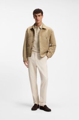 Polo regular fit con logo de goma, Beige claro