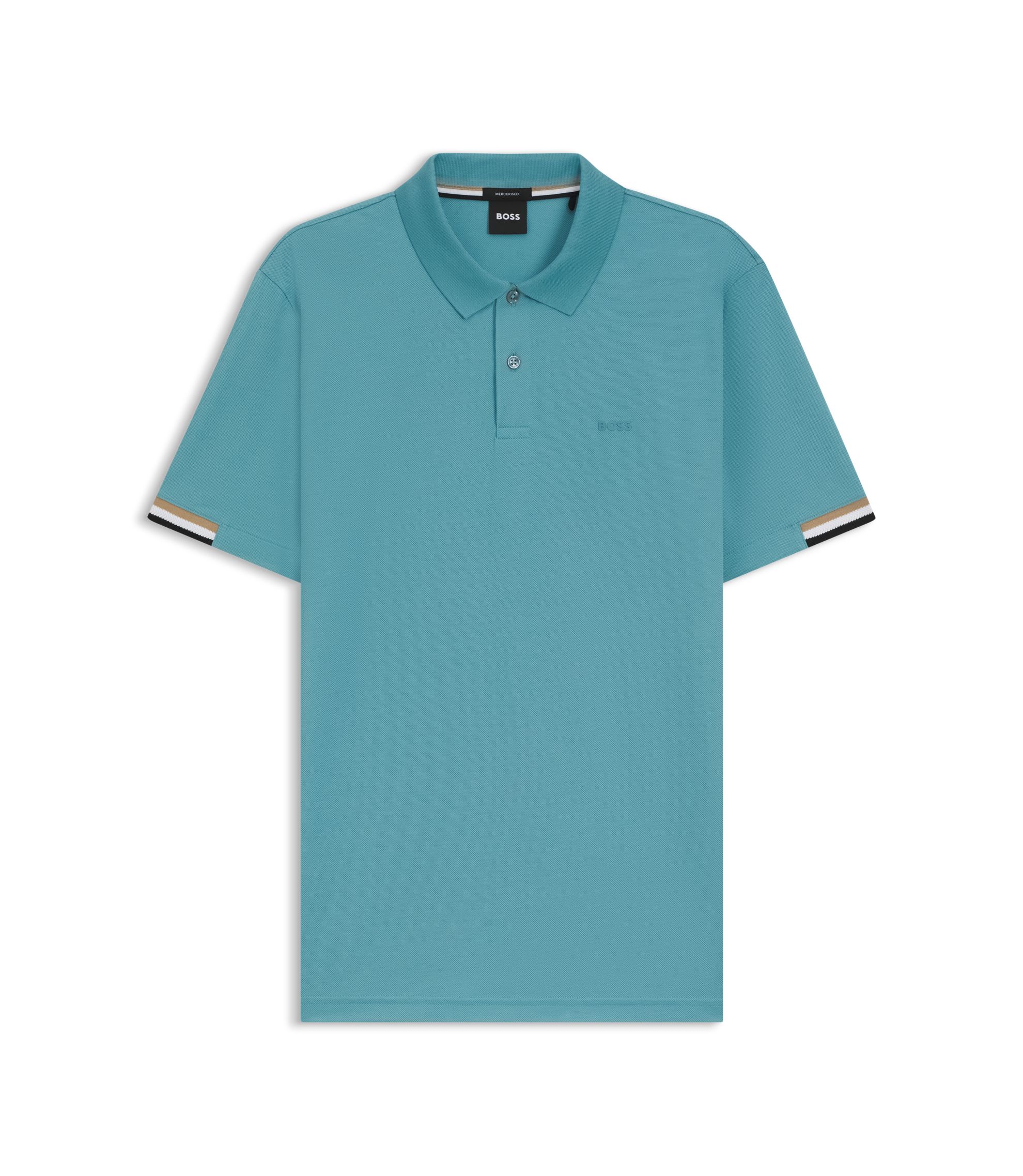 HUGO BOSS ポロシャツ XXL BOSS（HUGO BOSS） ポロシャツ ストライプカラー スリムフィット
