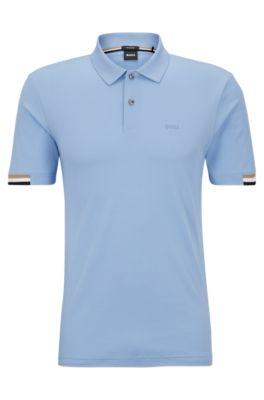 BOSS - Regular-fit polo shirt with rubberized logo