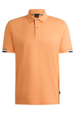 BOSS - Regular-fit polo shirt with rubberized logo