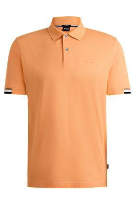 Regular-fit polo shirt with rubberized logo