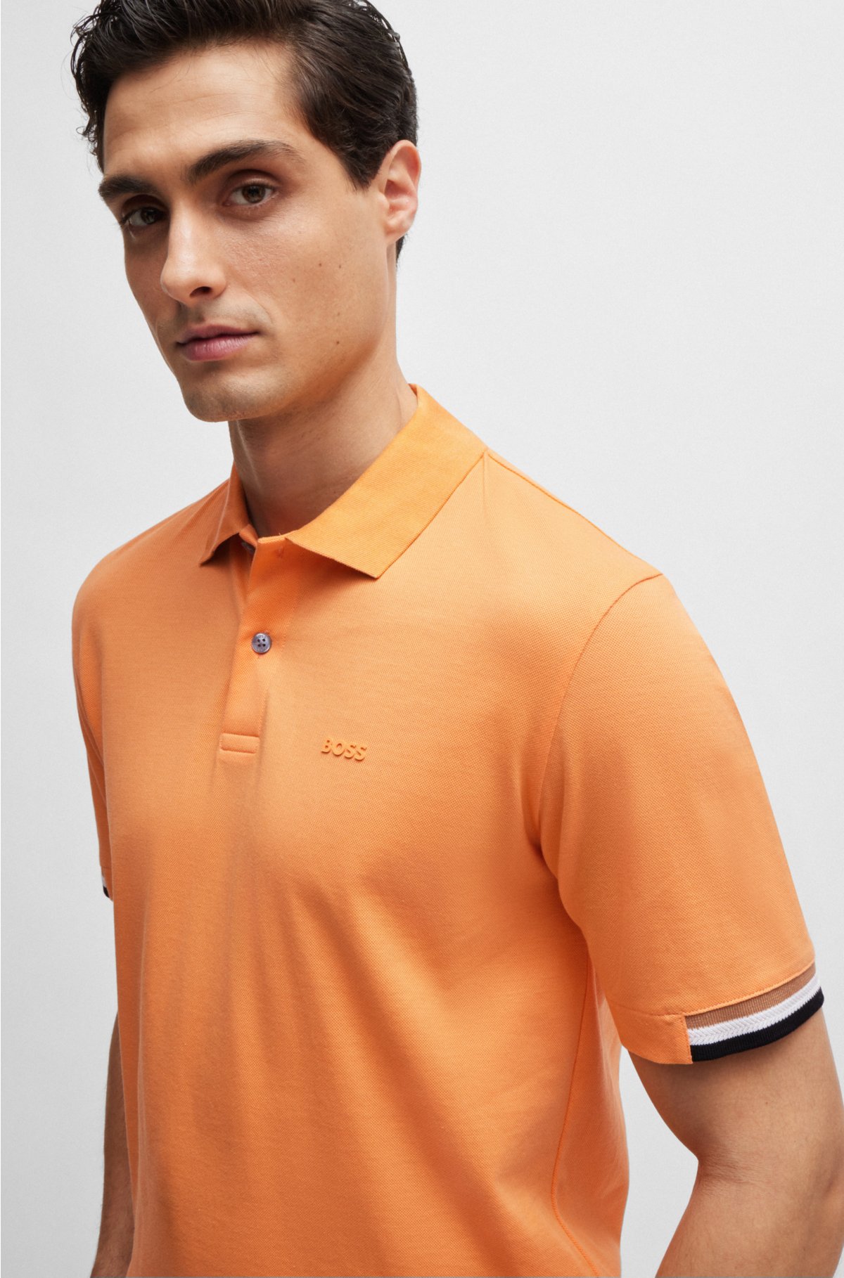 Regular-fit polo shirt with rubberized logo