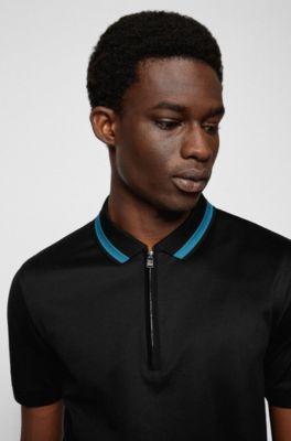 hugo boss zip up polo
