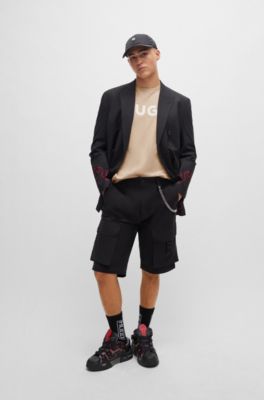 Camiseta de punto de algod&oacute;n con logo estampado, Beige