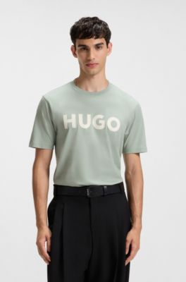 Logo-print T-shirt in cotton jersey, Light Green
