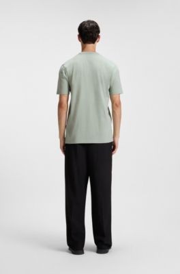 Logo-print T-shirt in cotton jersey, Light Green
