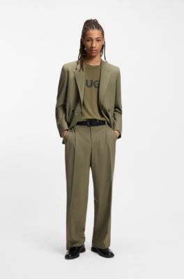 T-shirt en jersey de coton avec logo imprim&eacute;, Chaux