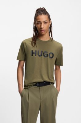 T-shirt en jersey de coton avec logo imprim&eacute;, Chaux