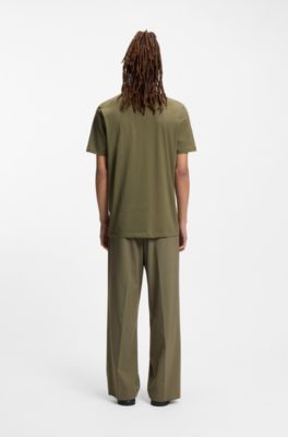 Logo-print T-shirt in cotton jersey, Light Green
