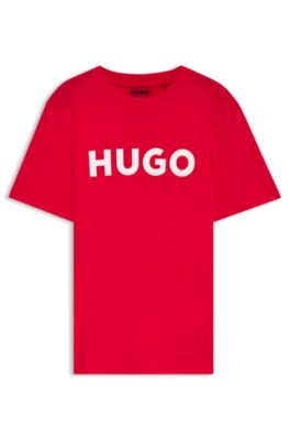 Camiseta de punto de algod&oacute;n con logo estampado, Rojo
