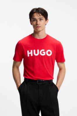 Camiseta de punto de algod&oacute;n con logo estampado, Rojo