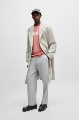 Camiseta de punto de algod&oacute;n con logo estampado, Rosa claro