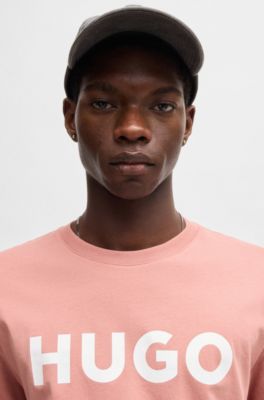 Camiseta de punto de algod&oacute;n con logo estampado, Rosa claro