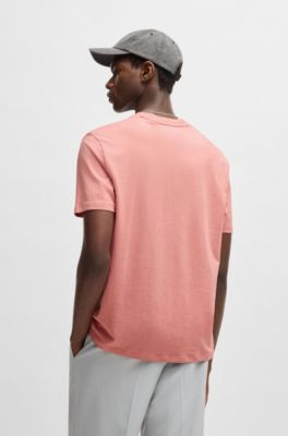 Camiseta de punto de algod&oacute;n con logo estampado, Rosa claro