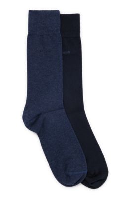 Hugo Boss Two-pack Of Cotton-blend Regular-length Socks In Light Blue