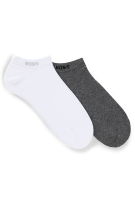 Shop Hugo Boss Two-pack Of Ankle Socks In Grey
