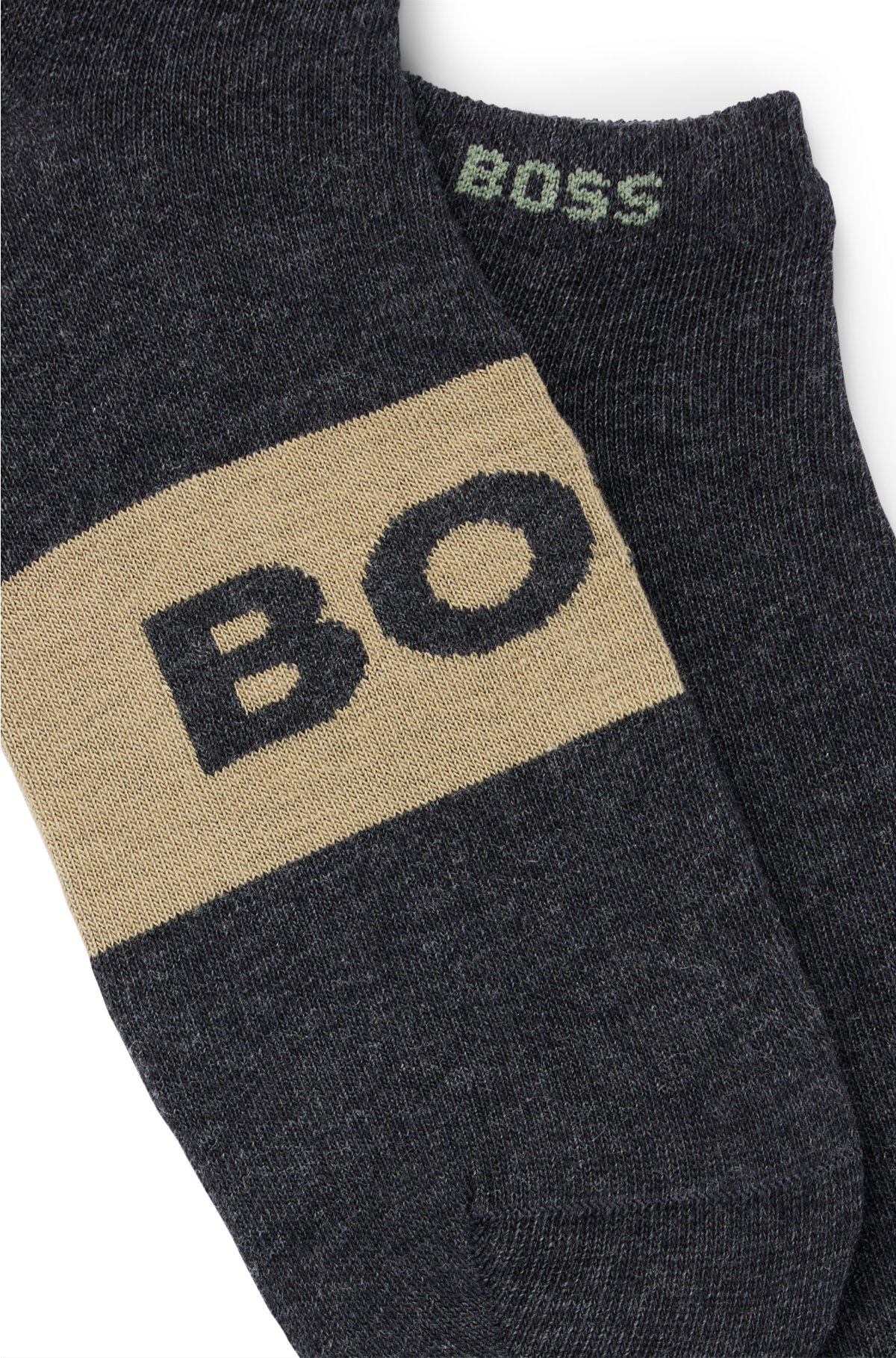 Two-pack of ankle socks in a cotton blend, Dark Grey