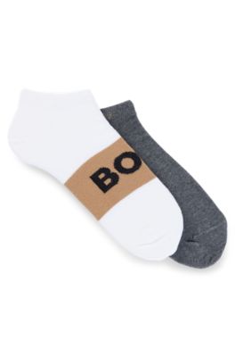 Hugo Boss Two-pack Of Ankle-length Socks With Logo Details In White