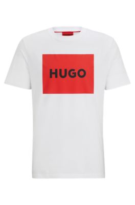 logo HUGO - in Crew-neck box T-shirt with jersey cotton