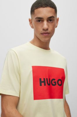 HUGO - Crew-neck T-shirt in cotton jersey with box logo