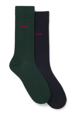 Paquete de dos pares de calcetines de largo est&aacute;ndar con logo, Cal
