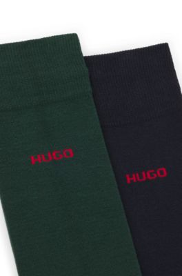 Paquete de dos pares de calcetines de largo est&aacute;ndar con logo, Cal